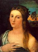 Palma Vecchio Portrait of a Young Woman ag oil
